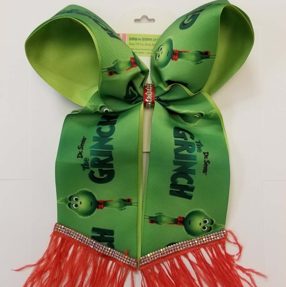 Grinch inspired Cheer Hair Bow